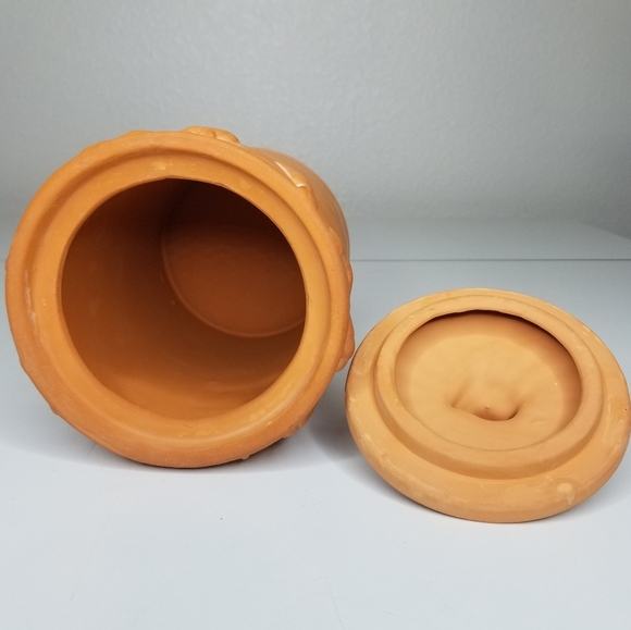 Vintage Terracotta Vegetable Keeper Rustic Unglazed Farmhouse Kitchen Canister - Picture 7 of 11
